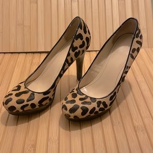 Calvin Klein Leopard calf skin heel, round toe, size 8